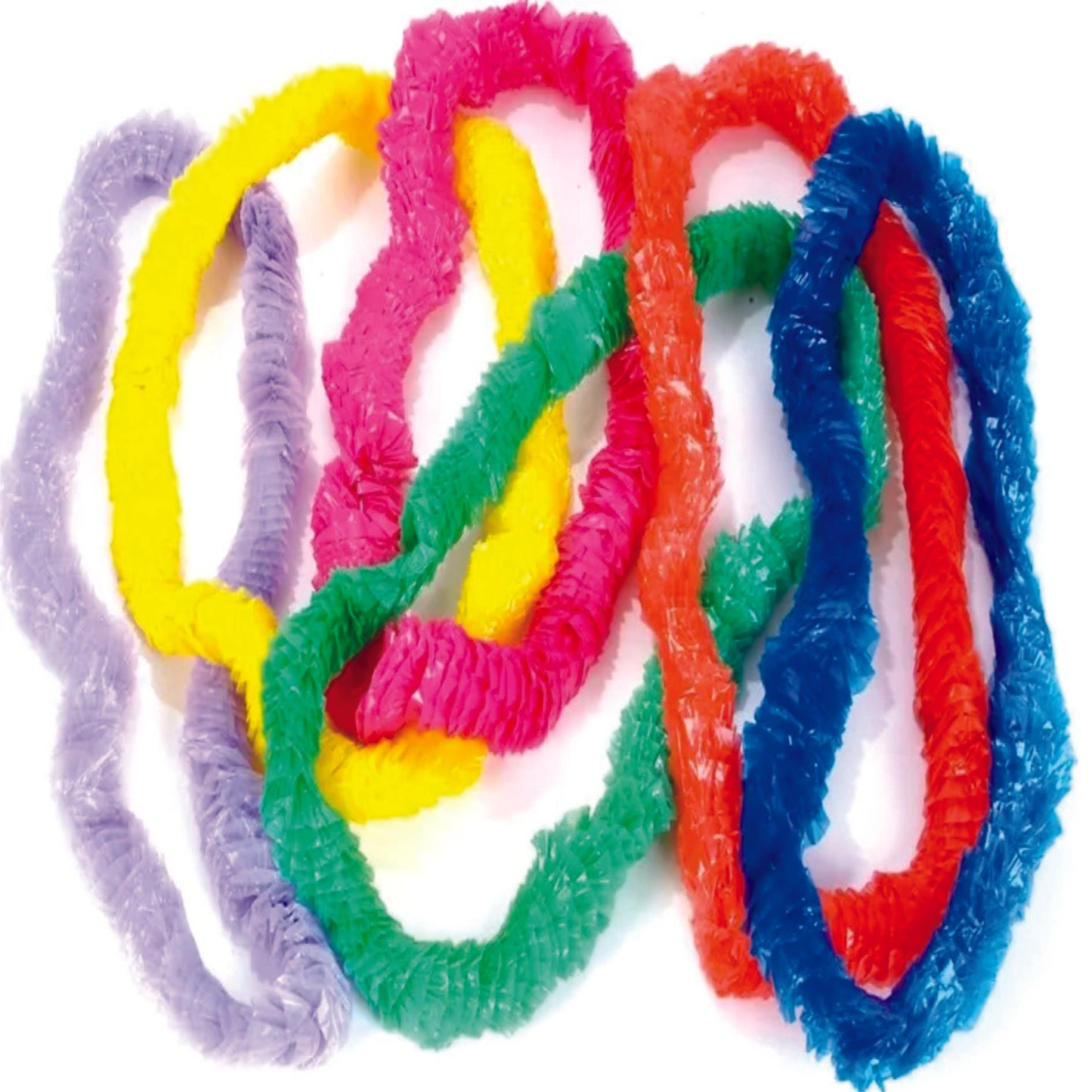 COLLAR HAWAIANO PLASTICO COLORES Paquete 12 pzas | Festiboda