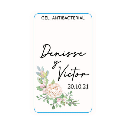 Gel Antibacterial ó Crema para Boda Personalizado Mod. 20 Las ros