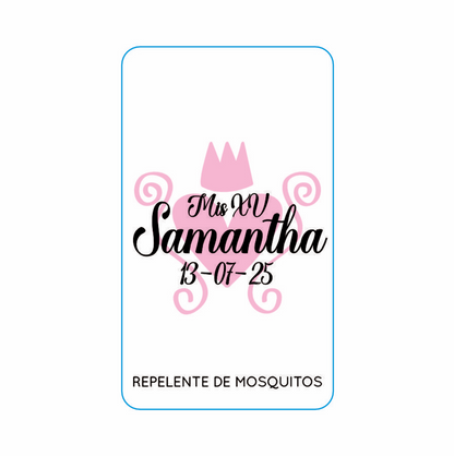 Repelente para XV Años Personalizado – Mod. #10 Corazon corona 🦟