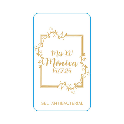 Gel Antibacterial ó Crema para XV Años Personalizado Mod. 54 Marc