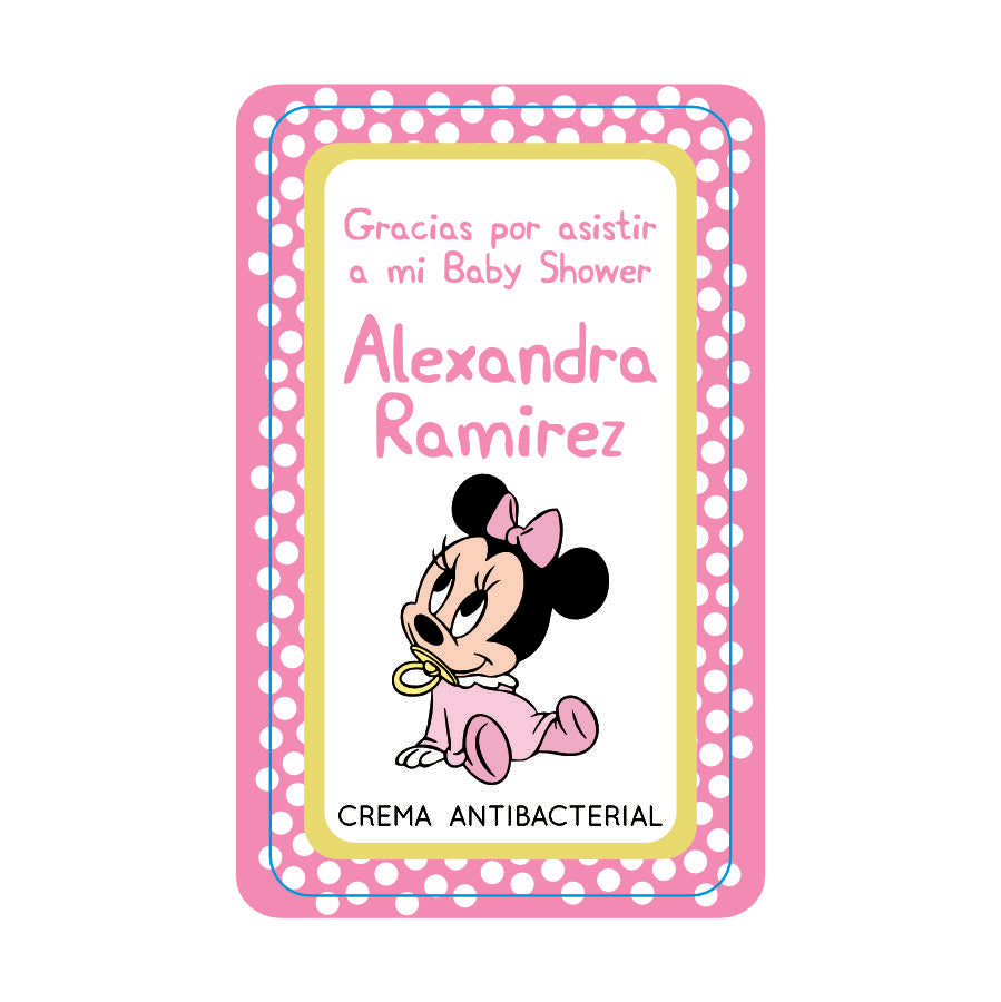 Gel Antibacterial ó Crema para Fiesta Baby Shower Bautizo Perzona