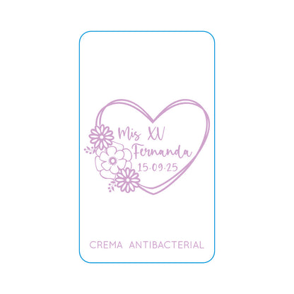 Gel Antibacterial ó Crema para XV Años Personalizado Mod. 51 El c