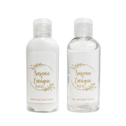 Gel Antibacterial ó Crema para Boda Personalizado – 114 Medio Oro