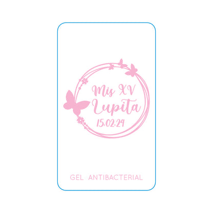 Gel Antibacterial ó Crema para XV Años Personalizado Mod. 44 Mari