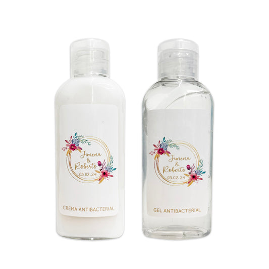 Gel Antibacterial ó Crema para Boda Personalizado – 115 Rosa flor