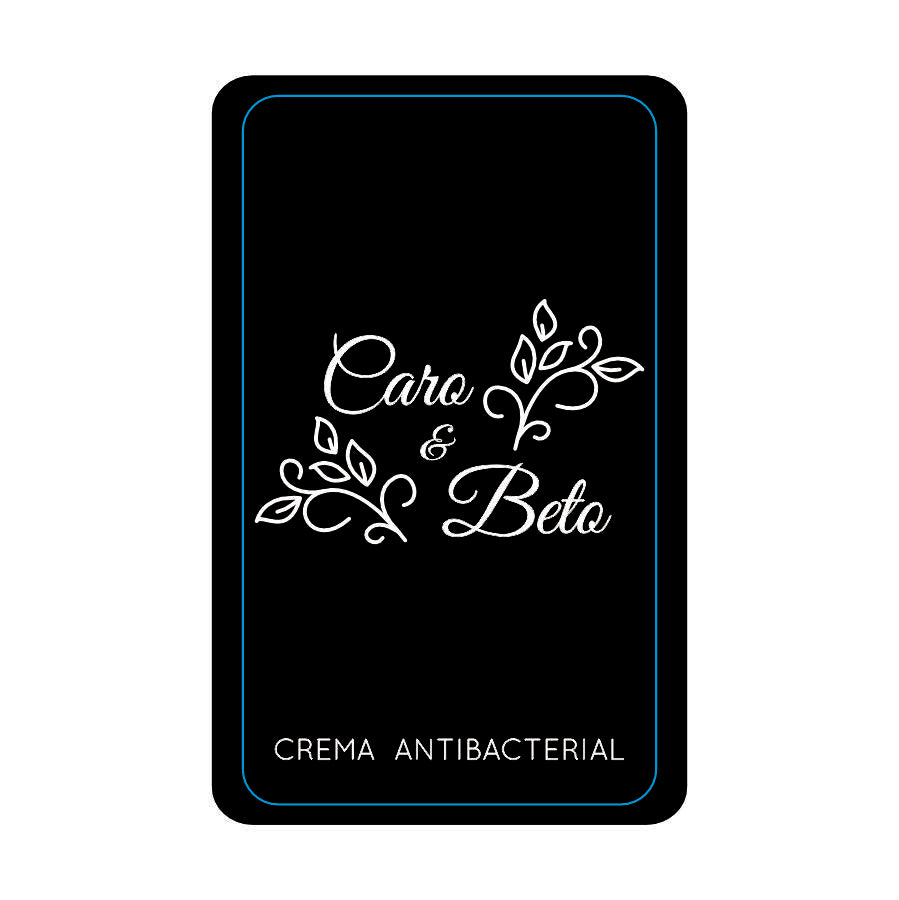 Gel Antibacterial ó Crema para Boda Personalizado Mod. 23 Blanco