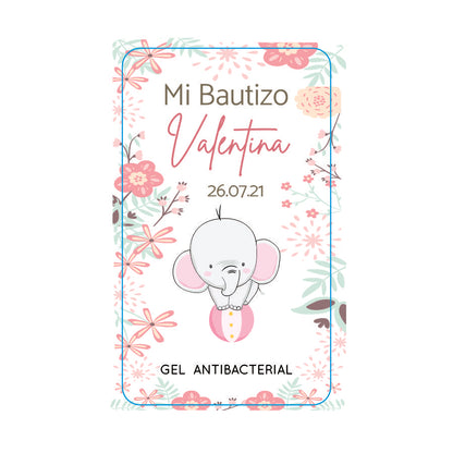 Gel Antibacterial ó Crema para Fiesta Baby Shower Bautizo Perzona