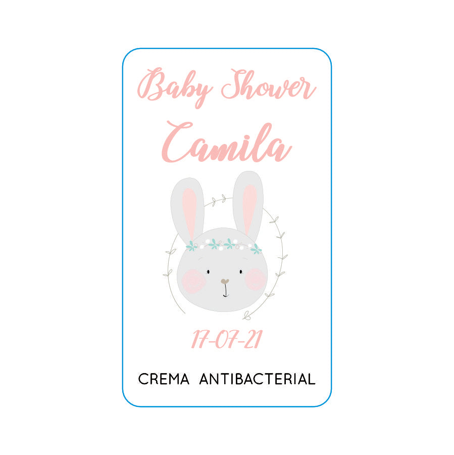 Gel Antibacterial ó Crema para Fiesta Baby Shower Bautizo Perzona