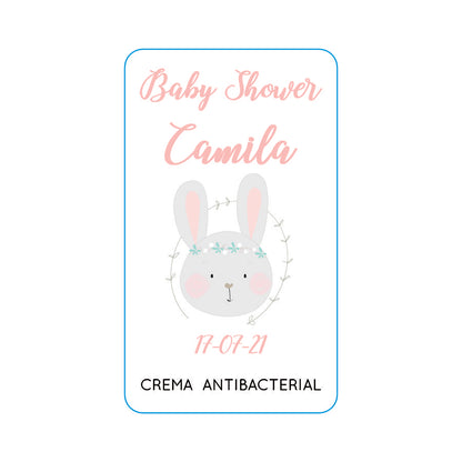 Gel Antibacterial ó Crema para Fiesta Baby Shower Bautizo Perzona