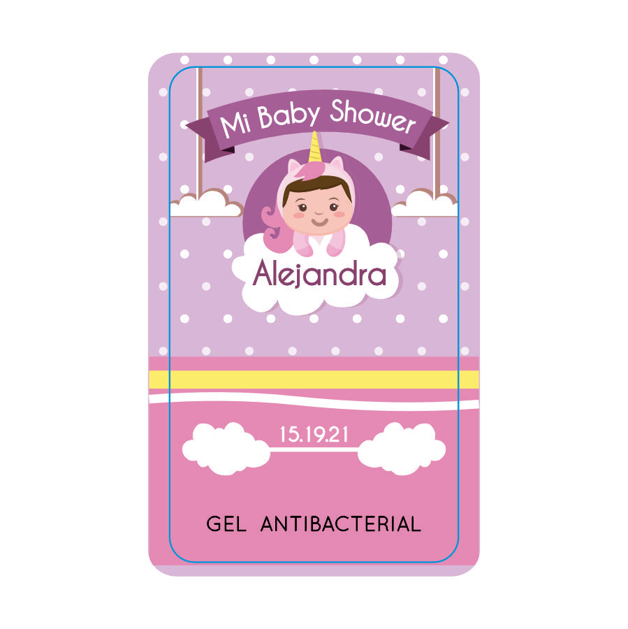 Gel Antibacterial ó Crema para Fiesta Baby Shower Bautizo Perzona