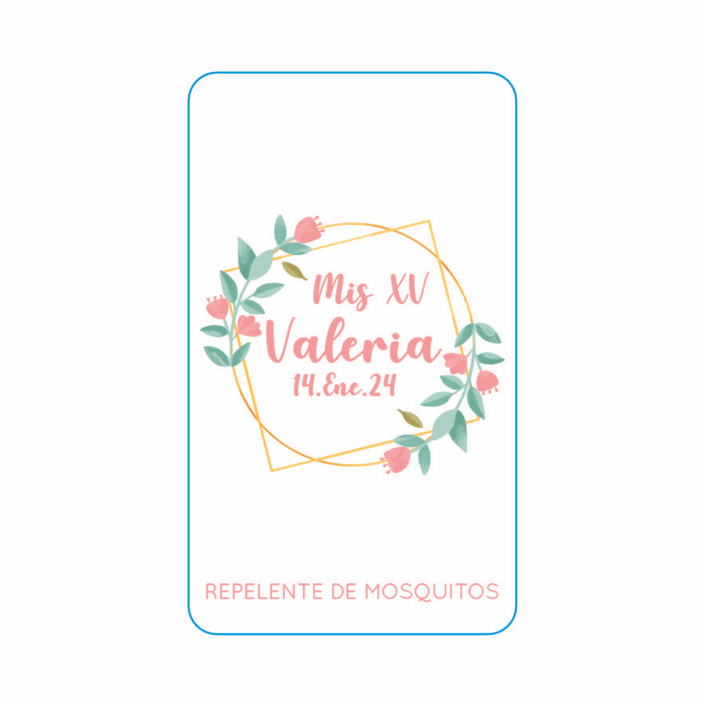Repelente para XV Años Personalizado – Mod. #13 Capuccina 🦟