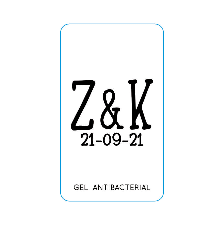 Gel Antibacterial ó Crema para Boda Personalizado Mod. 14 Clasico