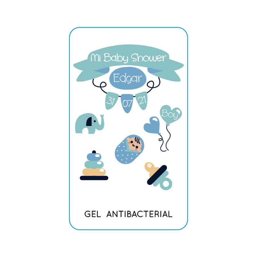 Gel Antibacterial ó Crema para Fiesta Baby Shower Bautizo Perzona