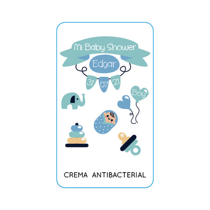 Gel Antibacterial ó Crema para Fiesta Baby Shower Bautizo Perzona