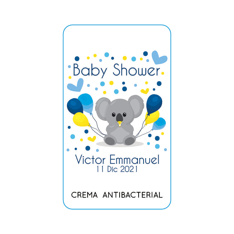 Gel Antibacterial ó Crema para Fiesta Baby Shower Bautizo Perzona
