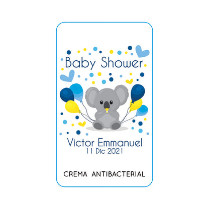 Gel Antibacterial ó Crema para Fiesta Baby Shower Bautizo Perzona