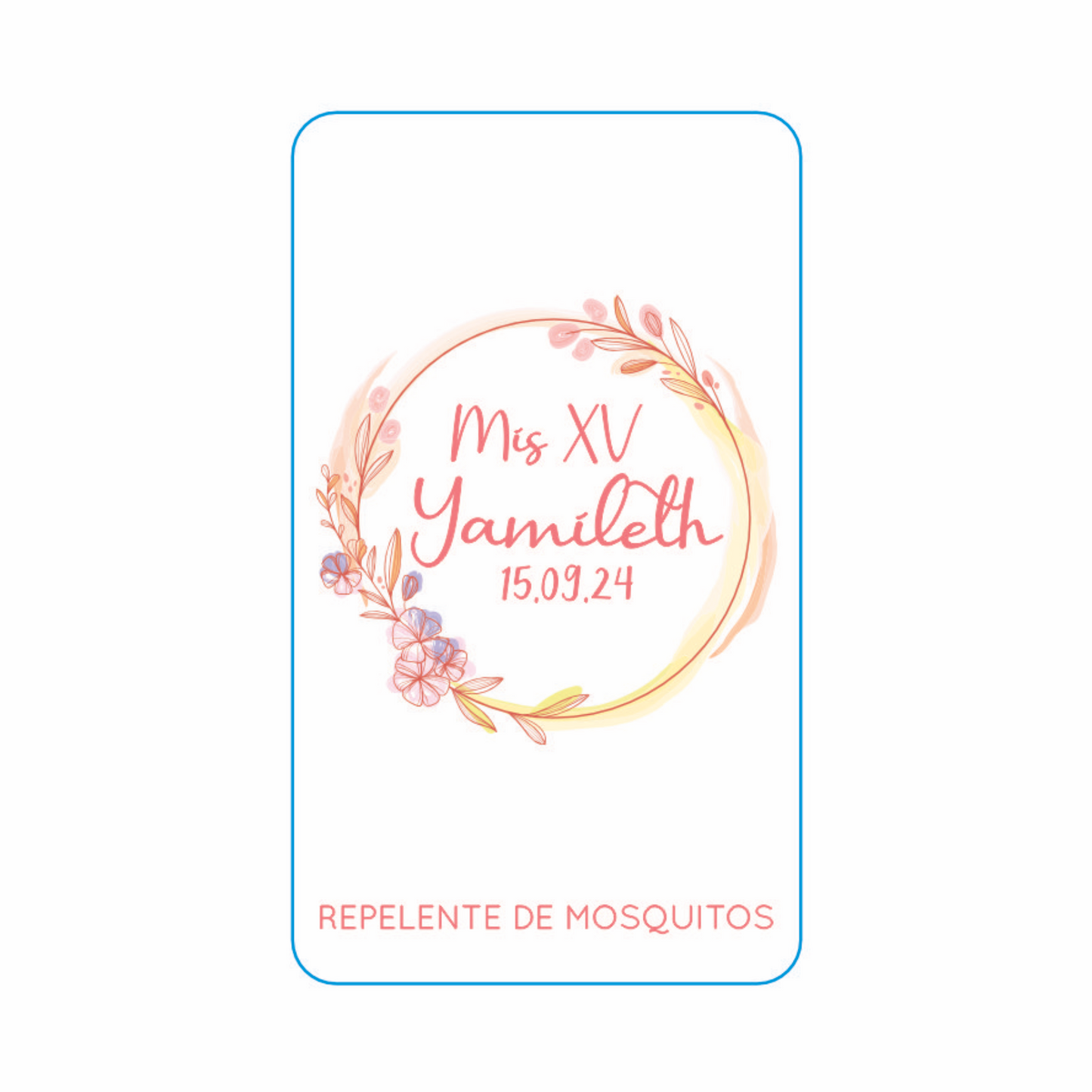 Repelente para XV Años Personalizado – Mod. #15 Amarillos 🦟