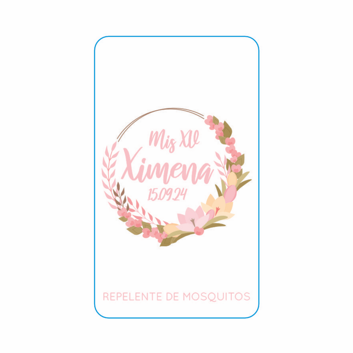 Repelente para XV Años Personalizado – Mod. #16 Medias flores 🦟