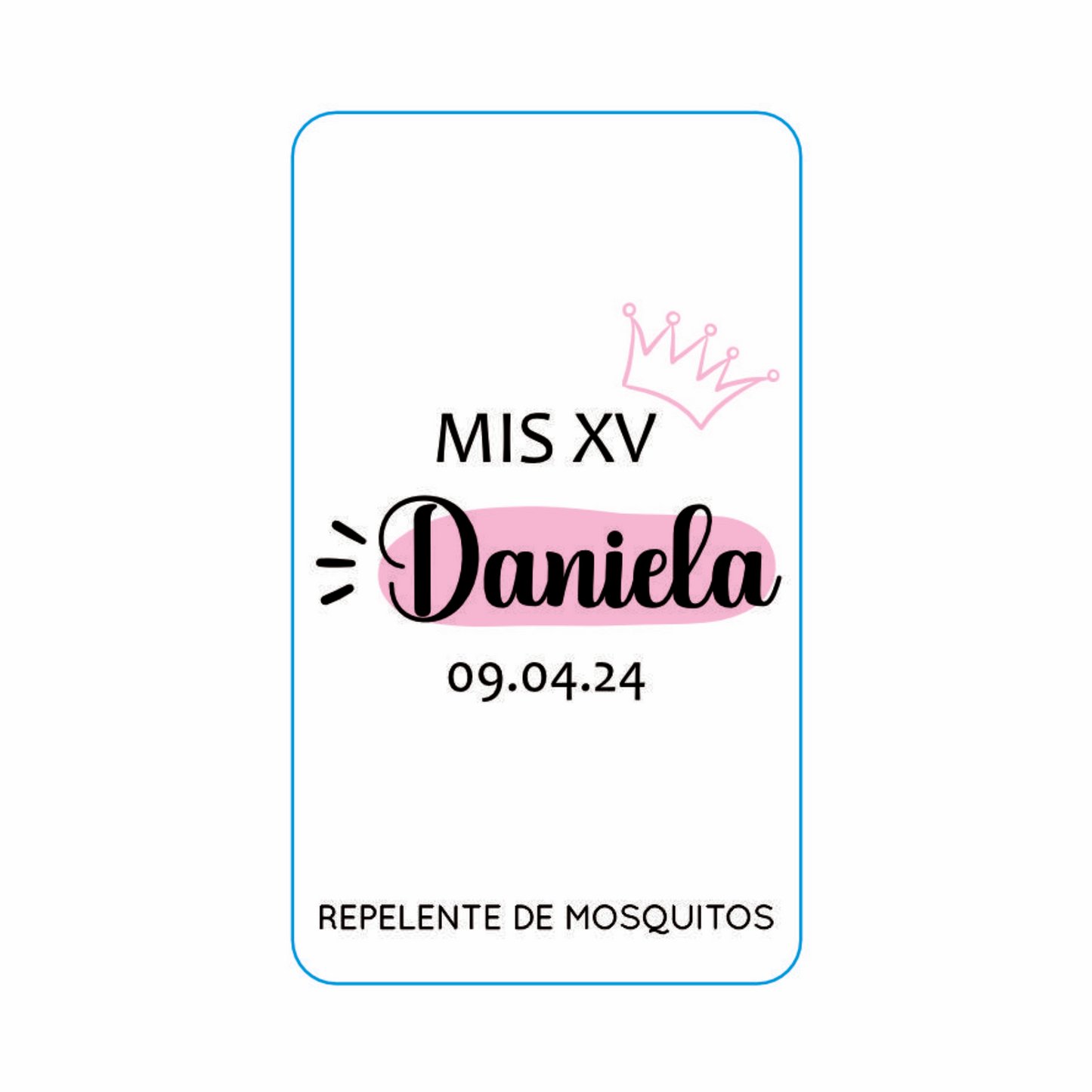 Repelente para XV Años Personalizado – Mod. #17 Mini corona 🦟