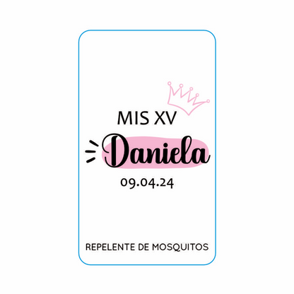 Repelente para XV Años Personalizado – Mod. #17 Mini corona 🦟