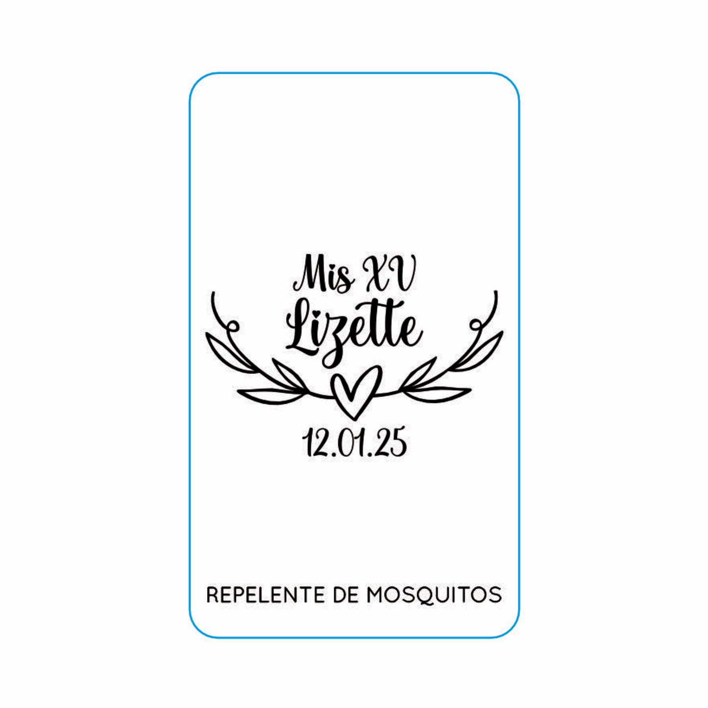 Repelente para XV Años Personalizado – Mod. #18 Alas de hojas 🦟