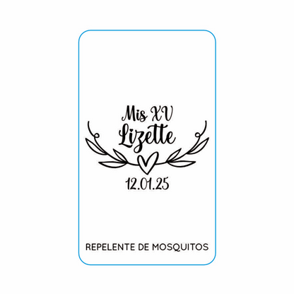 Repelente para XV Años Personalizado – Mod. #18 Alas de hojas 🦟