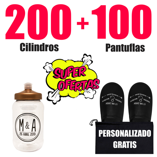 200 Cilindros  + 100 Pantuflas 🔥 Paquete Personalizado 🔥