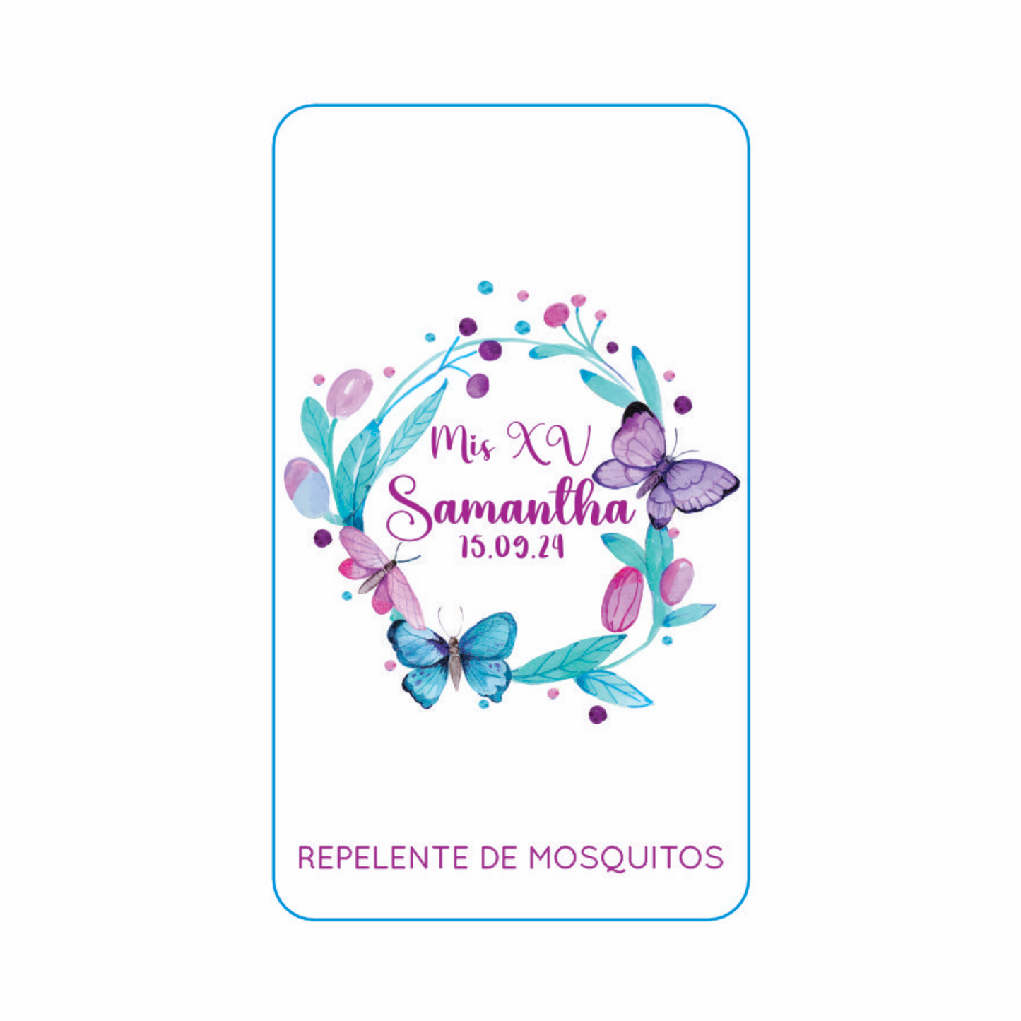 Repelente para XV Años Personalizado – Mod. #21 Coloridisimo 🦟