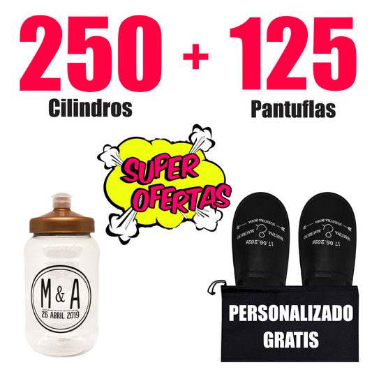 250 Cilindros  + 125 Pantuflas 🔥 Paquete Personalizado 🔥