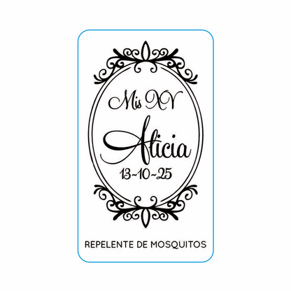 Repelente para XV Años Personalizado – Mod. #25 Marco artista 🦟