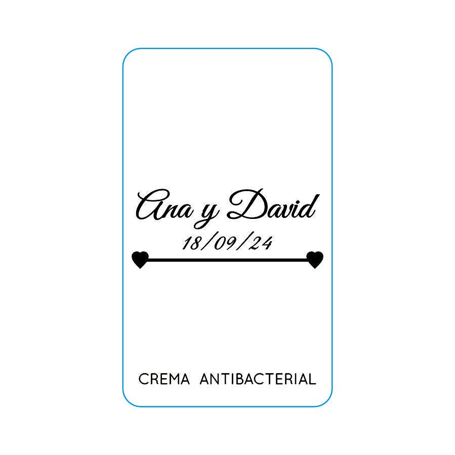 Gel Antibacterial ó Crema para Boda Personalizado Mod. 26 Flecha