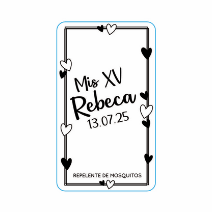 Repelente para XV Años Personalizado – Mod. #28 Mini cora 🦟