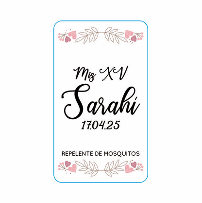 Repelente para XV Años Personalizado – Mod. #2 Mini cora 🦟