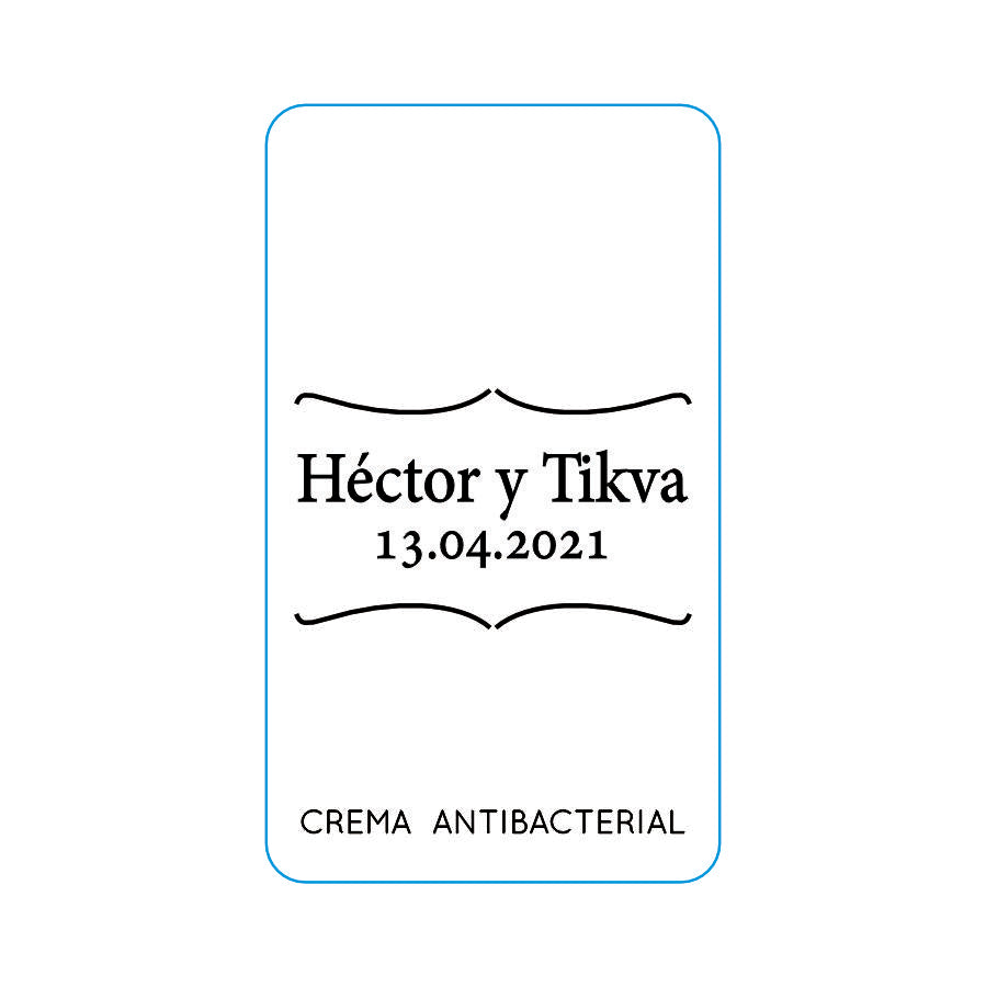 Gel Antibacterial ó Crema para Boda Personalizado Mod. 30 Apostro