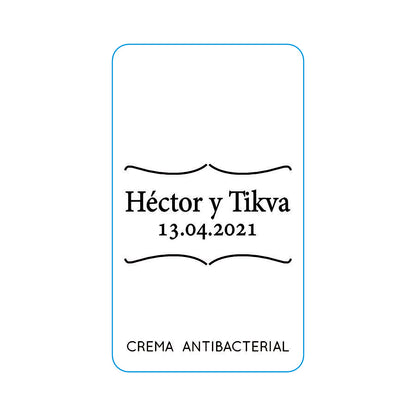 Gel Antibacterial ó Crema para Boda Personalizado Mod. 30 Apostro