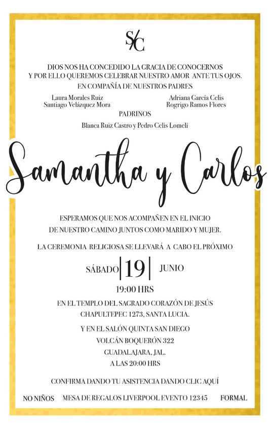 Invitación Mod . 1 Contorno | Festiboda