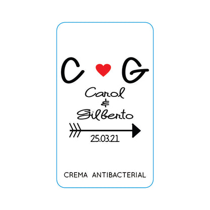 Gel Antibacterial ó Crema para Boda Personalizado Mod. 31 Flecha