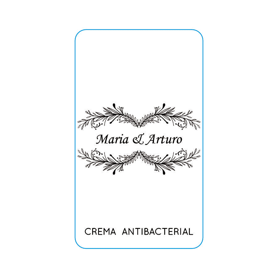 Gel Antibacterial ó Crema para Boda Personalizado Mod. 32 hojitas