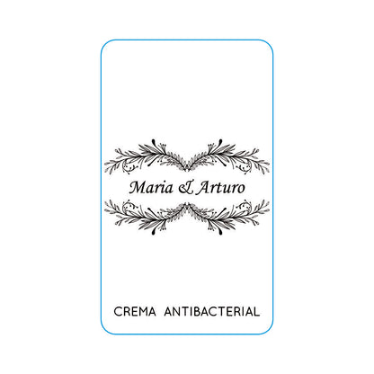 Gel Antibacterial ó Crema para Boda Personalizado Mod. 32 hojitas