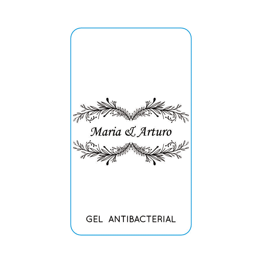 Gel Antibacterial ó Crema para Boda Personalizado Mod. 32 hojitas