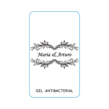 Gel Antibacterial ó Crema para Boda Personalizado Mod. 32 hojitas