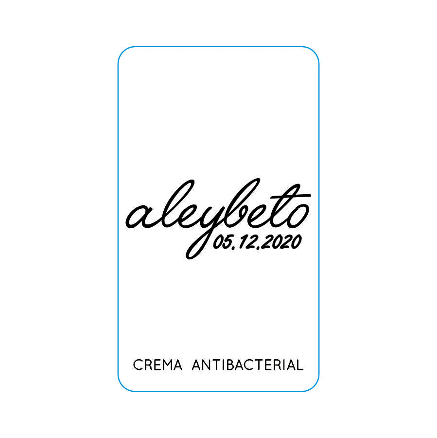 Gel Antibacterial ó Crema para Boda Personalizado Mod. 33 Corrido