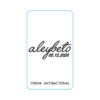 Gel Antibacterial ó Crema para Boda Personalizado Mod. 33 Corrido