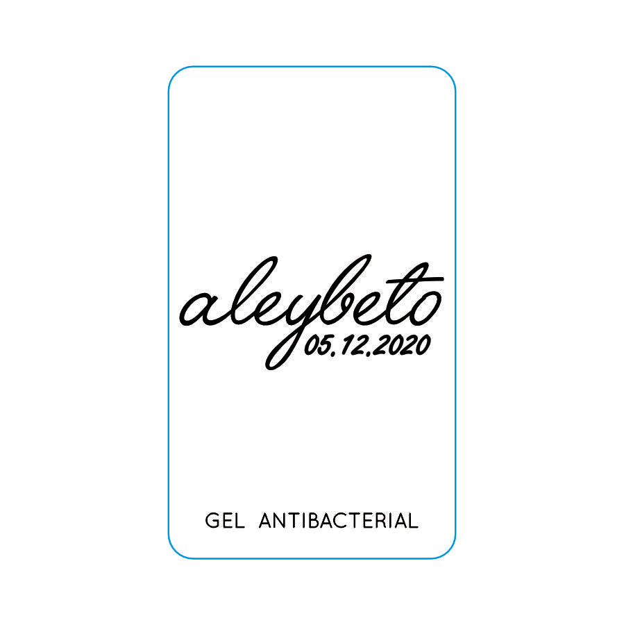 Gel Antibacterial ó Crema para Boda Personalizado Mod. 33 Corrido