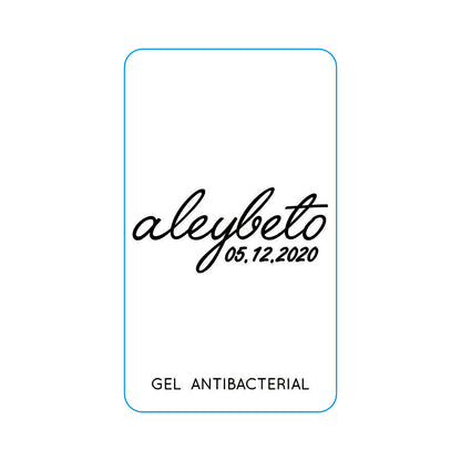 Gel Antibacterial ó Crema para Boda Personalizado Mod. 33 Corrido
