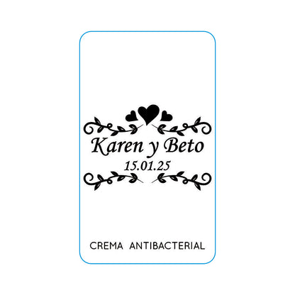 Gel Antibacterial ó Crema para Boda Personalizado Mod. 34 Muchos