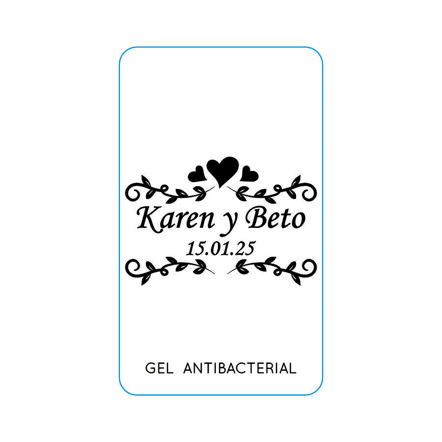 Gel Antibacterial ó Crema para Boda Personalizado Mod. 34 Muchos