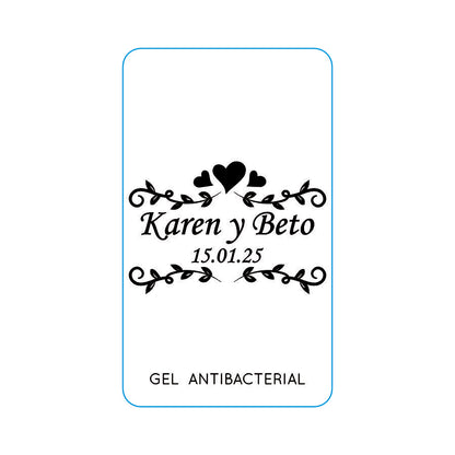 Gel Antibacterial ó Crema para Boda Personalizado Mod. 34 Muchos