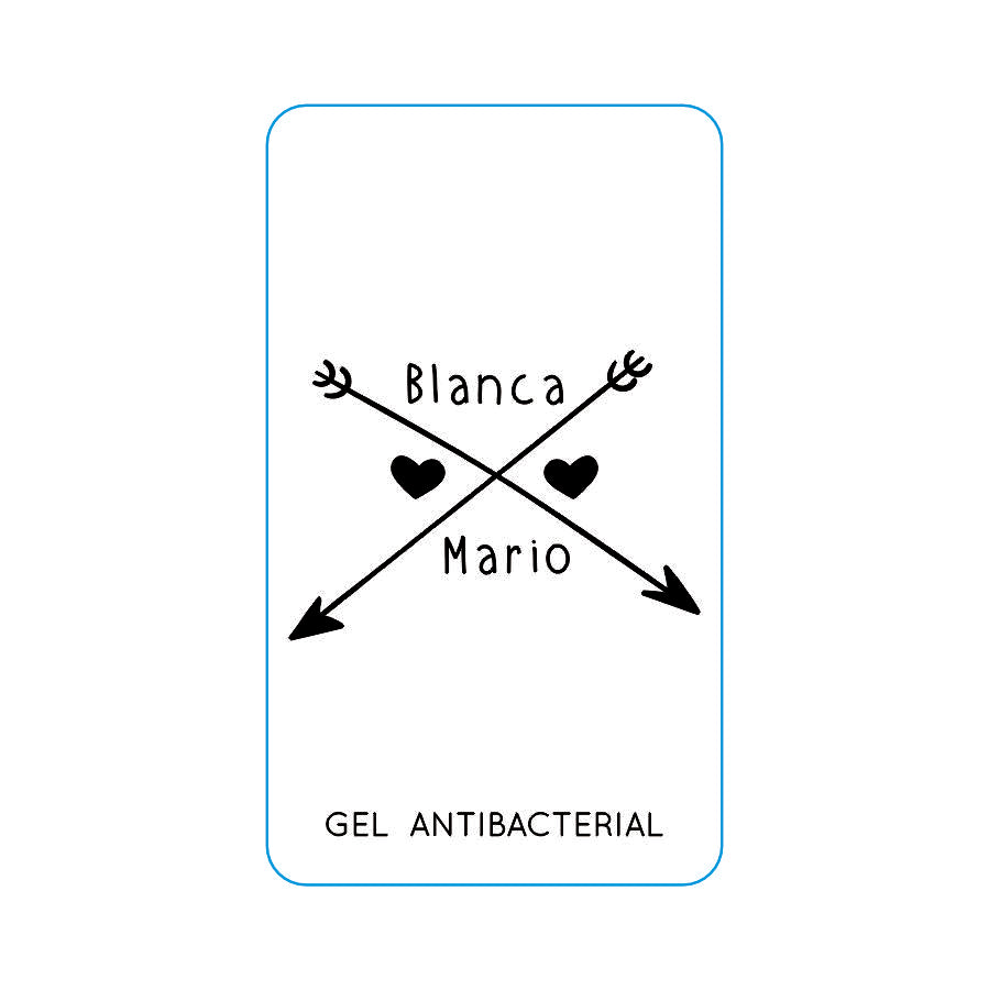 Gel Antibacterial ó Crema para Boda Personalizado Mod. 35 Dos fle