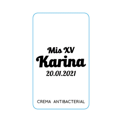 Gel Antibacterial ó Crema para XV Años Personalizado Mod.13 Mis XV